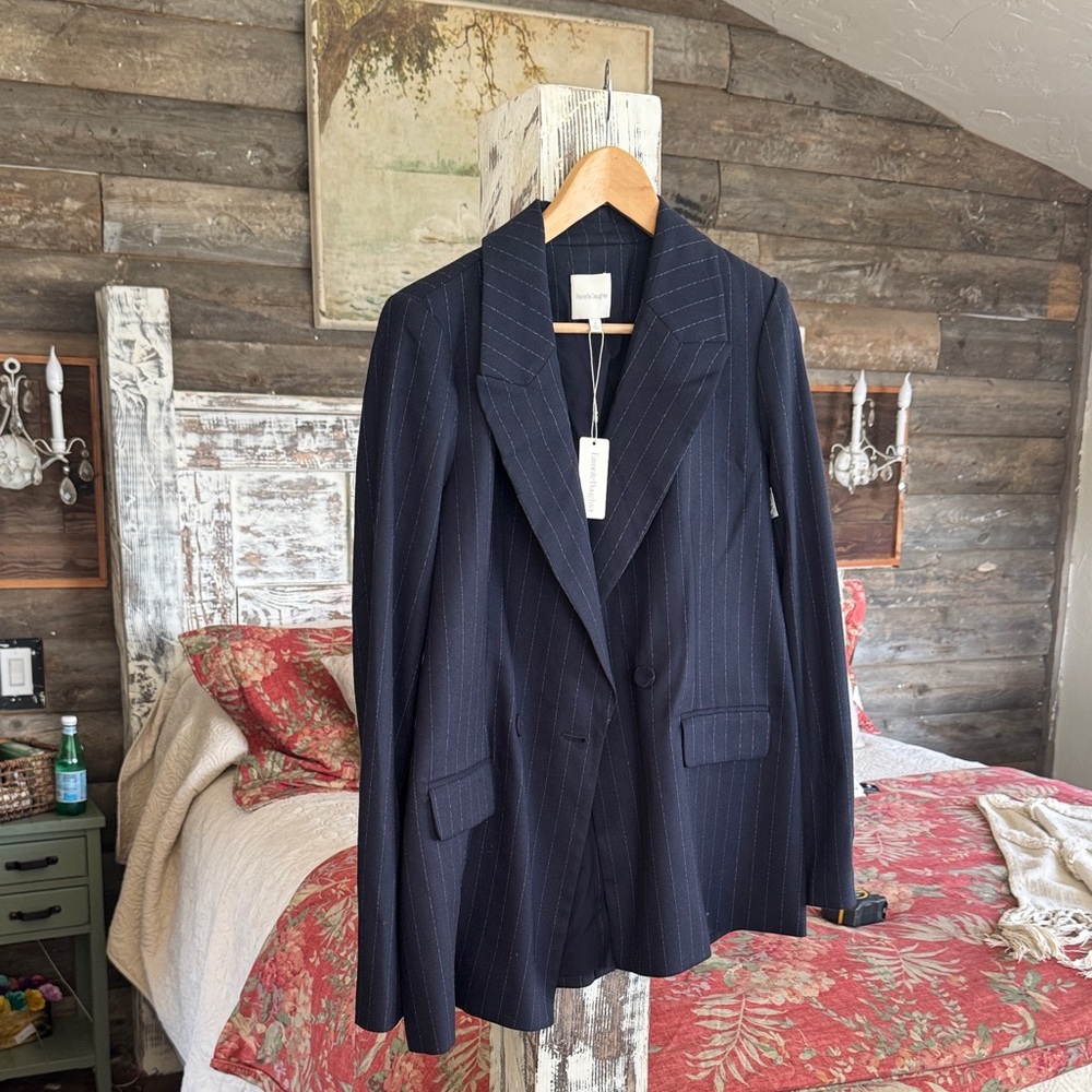 Favorite Daughter Dark Blue Pinstripe Blazer